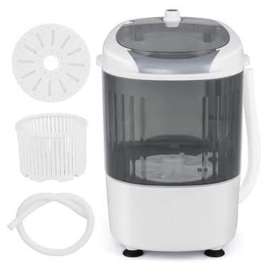 ARLIME Mini Washer and Dryer Combo, 5.5 Lbs Mini Laundry Washer, Semi-automatic Washing Machine with Drain Hose & Spin Tub, Small Washing Machine for Drom RV Apartment (Grey)