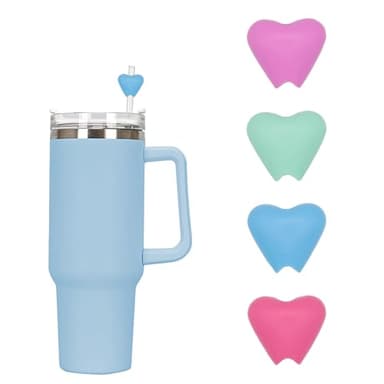 Silicone Tip Accessory Pack for Original Lipzi Straw - 4 Silicone Anti-Wrinkle Tips For Reusable Straws - Lipzi Anti-Wrinkle Straw - Compatible with Stanley Straws - 4 Pieces