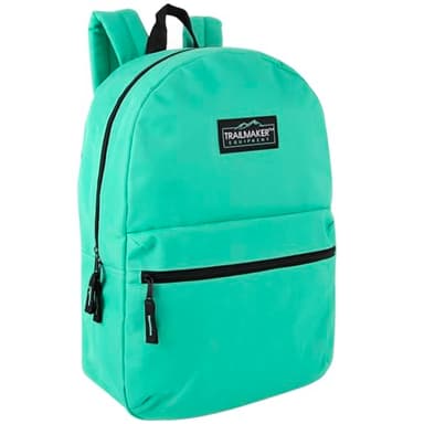 Trail maker Classic 17 inch Backpacks with Adjustable Padded Straps | School Backpacks for Girls, Boys (Aqua)