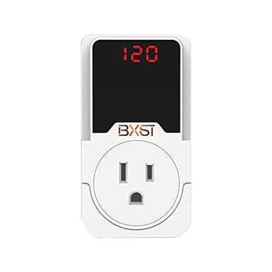 BXST 140J Surge Protector Voltage Protector One Outlet Plug Surge Protector for Refrigerator/Air-Conditioner/Fridge Home/Office/Travel Portable LED Adjustable buttons120V White