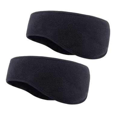 Medsuo 2 PCS Fleece Ear Warmers for Men Women, Soft Earmuffs Comfortable Winter Headband Ear Muffs Warm Ear Covers for Cold Weather Running Cycling Ski (Black)