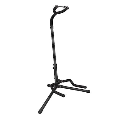 Amazon Basics Height Adjustable Portable Foldable Guitar Stand with Padded Non-Slip Secure Support for Acoustic, Electric, Bass and Banjos, Black