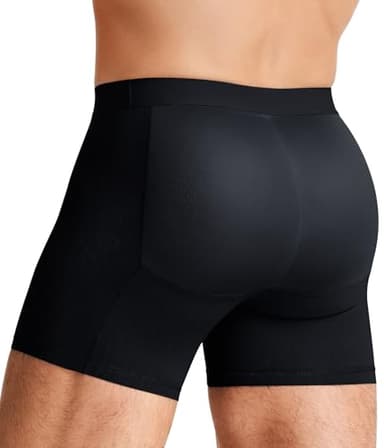 TAILONG Men Padded Underwear with Hip Pads, Butt Enhancer for Men Boxer Briefs Breathable Butt Lifter Shapewear with 3D Pouch Black
