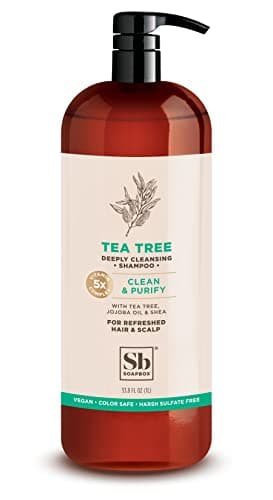 Soapbox Tea Tree Shampoo, Harsh Sulfate Free, Paraben Free, Silicone Free, Color Safe, and Vegan Hair Shampoo (33.8 Ounces)