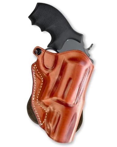 Masc Premium Leather OWB Paddle Holster with Open Top Fits Governor .410/45LC 2.75inch, Right Hand Draw Brown Color #1127#