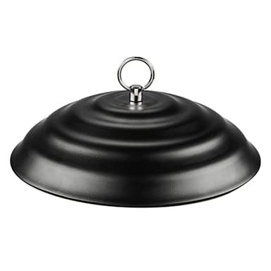 Kingsyard 11.5" Metal Weather Protective Dome, Hanging Squirrel Baffle for Outdoor Bird Feeders, Heavy-Duty Rain Guard Cover, Chew-Proof & Rustproof, Black