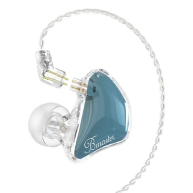 BASN Bmaster Triple Drivers in Ear Monitor Headphones, Professional Audio IEMs for Musicians Singers Drummers, with Two 2Pin Connector Cables and Protective Case (Blue)