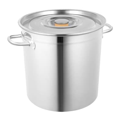 35L/30Qt Stainless Steel Stockpot, Kitchen Soup Big Cooking, Commercial Heavy Duty Canning Pot Stockpot with Lid and 2 Handles for Hotels Restaurants Kitchens Warehouses