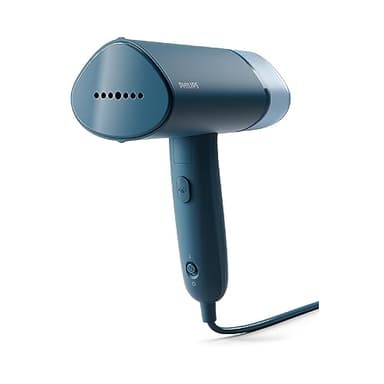 Philips 3000 Series Handheld Travel Steamer, Compact & Foldable, Fast Heat Up, 3.3oz capacity, up to 20g/min continuous steam, No Ironing Board Needed, Blue (STH3000/20)