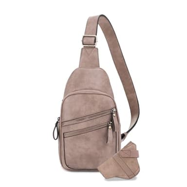 JESSIE & JAMES Jeannie Unisex Multi-Pocket Concealed Carry Sling Bag Crossbody Backpack Purse - Light Taupe