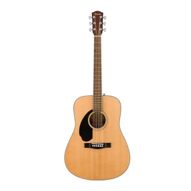 Fender Left-Handed Acoustic Guitar, CD-60S, with 2-Year Warranty, Dreadnought Classic Design with Rounded Walnut Fingerboard and Phosphor Bronze Strings, Glossed Natural Finish, Mahogany Construction