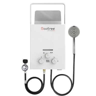 8L Tankless Water Heater Propane with Digital Display, 2.11 GPM Portable Instant Hot Water Heater with Overheating Protection,40,824 BTU RV Tankless Water Heaters for Indoor and Camping