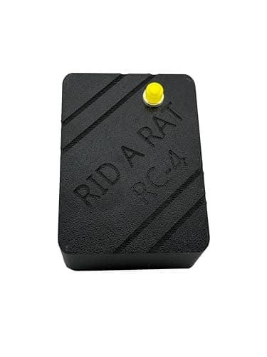 Rid A Rat Model RC-4, Designed for Use in Vehicle Engines, RVs, BBQs, Boats to Defend Against Rats, Mice, and Any Other Rodent Invaders. Using Strobing LED's, Two AA Batteries, and Magnetic Mounting.