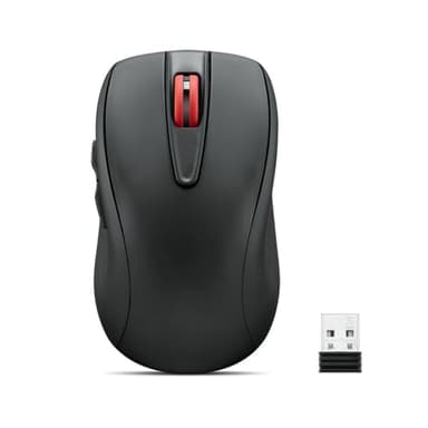 Lenovo USB-C Rechargeable Silent Mouse (WL500) - Silent Buttons, USB-C Rechargeable, Ambidextrous Grip, Adjustable DPI - Plug-and-Play 2.4G Receiver Computer Mouse (Black)