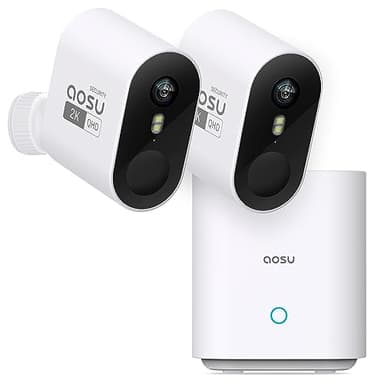 aosu Security Cameras Wireless Outdoor Home System, True 2K HD Night Vision, No Subscription, 240-Day Battery Life, 166° Wide View, Spotlight & Siren Alarm, Motion Alert, Support 2.4 & 5GHz WiFi