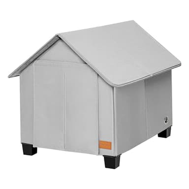 Insulated Dog House Outdoor with Warm Mat and Elevated Feet,Weatherproof Dog Bed House for Medium Size Dog and Multiple Large Cat,Max Pets Size 20.8 X 13.7 Inches