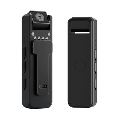 LVQ 1080P Mini Body Camera Video Recorder, Small Pocket Body Born Cam Wearable Camcorder, Personal Protable Camera with Clip & Night Vision for Home, Office, Security, Work Records (No WiFi No App)