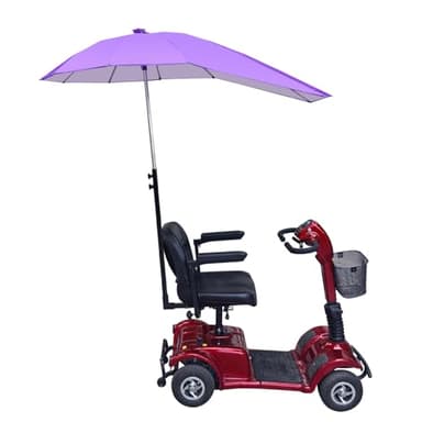Sunshade Canopy for Mobility Scooters – UV & Rain Protection Electric Wheelchair Umbrella (Only Works with Scooters & Power Chairs Equipped with 1" x 1" Hitch Receiver) (Purple)