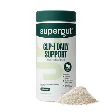 Supergut GLP1 Daily Support - High Fiber GLP-1 Supplement Powder for Women & Men - Sugar-Free Drink Mix for Gut Health (20 Servings)