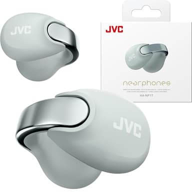 JVC Nearphones Open Ear True Wireless Headphones - Open Ear Earbuds - Bluetooth 5.3-24H Playback - IPX4 Water Resistant - Built-in Mic - Awareness & Comfort - Ear Clip Earbuds - HANP1T