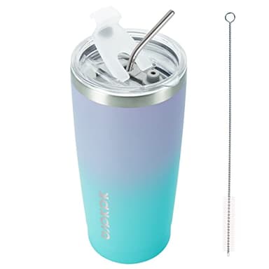 BJPKPK Insulated Stainless Steel Tumbler, Coffee Cup with Lid and Straw, Double Wall Vacuum Travel Mug, Powder Coated Leakproof Tumbler Cup,Lavender Green