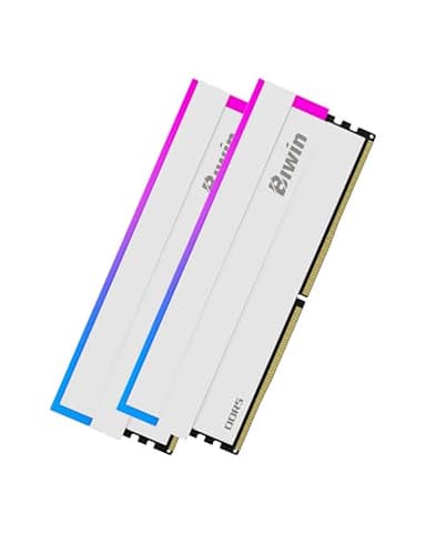 Biwin Black Opal DW100 DDR5 RGB RAM 32GB (16GBx2) 8000MHz CL36 Computer Memory Intel XMP 3.0 AMD EXPO Compatible- White - DW100-32GB-8000-1R8-CW017