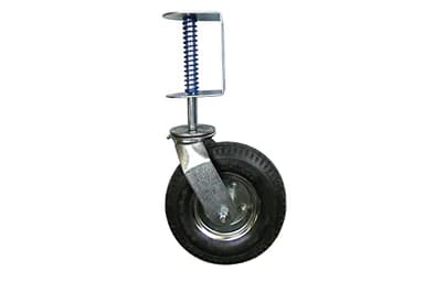Shepherd Hardware 9798 8-Inch Pneumatic Spring-Loaded Gate Caster, 200-lb Load Capacity and Universal Mount,Black