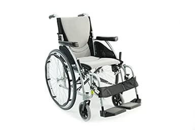 Karman K-115 25 lbs Ultra Light Ergonomic Wheelchair with Removable Footrest Silver Color