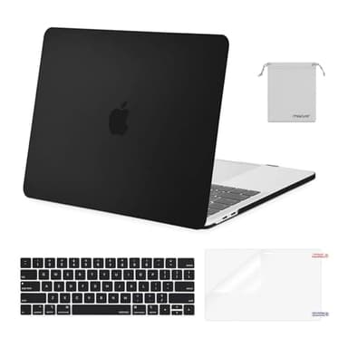 MOSISO Compatible with MacBook Pro 13 inch Case M2 2026 2025 2024 2023 2022-2016 A2338 M1 A2251 A2289 A2159 A1989 A1708 A1706, Plastic Hard Shell&Keyboard Cover&Screen Film&Storage Bag, Black