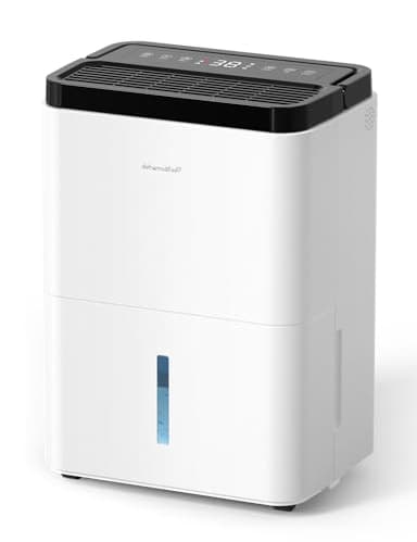 3000 Sq.Ft Dehumidifiers for Home with Drain Hose 35 Pints, Compressor Dehumidifier Smart Humidity Control, 3 Modes, 24H Timer, Auto-Defrost, Dry Clothes Dehumidifiers for Basement Bathroom Bedroom
