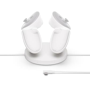 Meta Quest Compact Charging Dock — Works with Meta Quest 3/3S — Extended Headset Charging Cable — Wireless Charging for Touch Plus Controllers