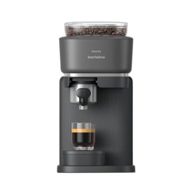 Philips Baristina Espresso Machine, Grind, Tamp & Brew Coffee Beans in One Swipe, Compact, 16 Bar Pump Pressure, Automatic Grinder, Black with Black Portafilter (BAR300/60)