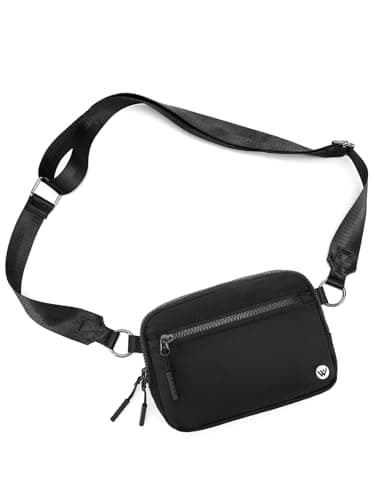 WESTBRONCO Small Crossbody Bags for Women Nylon with Adjustable Strap, Mini Crossbody Purse, Fahion Shoulder Bag for Traveling Workout Black