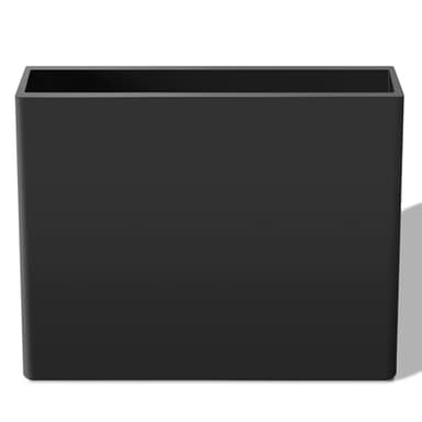 Heyzier Rectangular Planter Box for Outdoor Plants, Large Tall Resin Garden Pots for Front Porch, Patio, Indoor (Black, 25 x 21 inch)