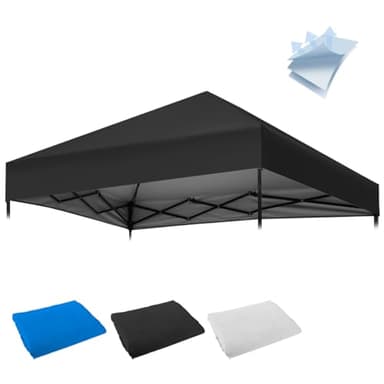 10x10 Canopy Replacement Top for Straight Leg, Pop-up Canopy Tent Replacement Cover, Waterproof Instant Canopy Top Cover for Garden, Picnic, Camping (10 * 10FT Black Canopy Tent for Straight Leg)