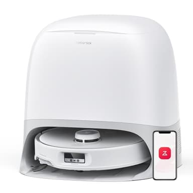 roborock Qrevo Curv Robot Vacuum and Mop, Zero-Tangling, AdaptiLift Chassis, FlexiArm Technology, Al Obstacle Recognition, 17mm Mop Lift, 18,500Pa Suction, Hot Water Mop Washing & Dock Self Cleaning