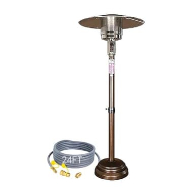 Natural Gas Patio Heater, Includes A 24-foot Hose, Adjustable Height (55in-78in), Passed CE CSA Certification, It's Really Perfect To Sit Outside And Use It In Spring And Autumn