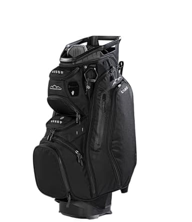 Sun Mountain Men's C130 Lightweight Cart Golf Bag 14-Way Top - 11 Pockets, Smart Dual Strap System, Push-Electric-Riding Cart Compatible Compression Base, 2026 Model - Black