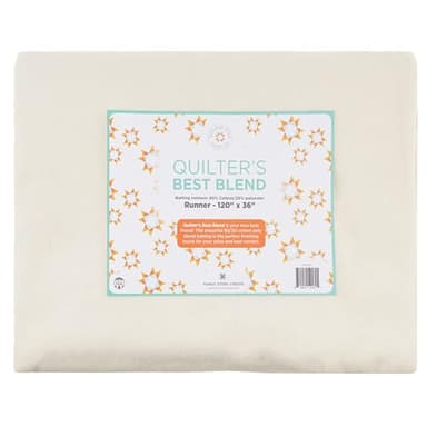 Quilt Batting for Sewing, 120 x 36 | 80/60 Warm Cotton Poly Filling with Quilt Pattern Included | Medium Weight Batting White Table/Bed Runner NOT5428 Runner Batting