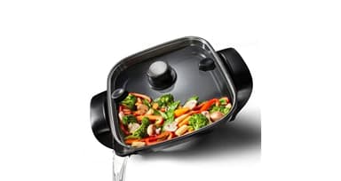 Oster DiamondForce 12 "x 12" Strain & Pour Electric Skillet Nonstick Coating Infused with Diamonds Adjustable Temp