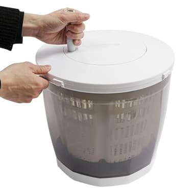 Hand Crank Washing Machine, 2 in 1 Non-Electric Washer Manual Traveling Outdoor Washing Machine Grey Mini Compact Washer Spin Dryer for RV Travel