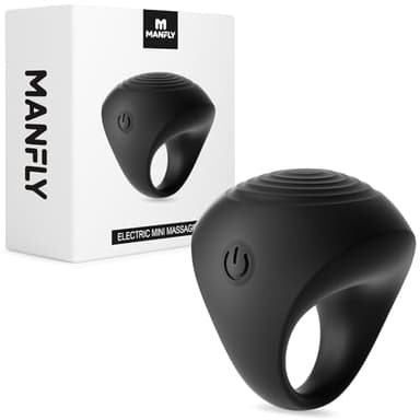 MANFLY Mini Massager, Waterproof Rechargeable Portable Body Massage Ball, Multifunctional Finger Massager, Black