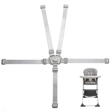 High Chair Straps Replacement Compatible with Graco - 5 Point Harness Straps for High Chair, Straps Length Adjustable Highchair Strap, Easy to Install Straps Belt, High Chair Accessories