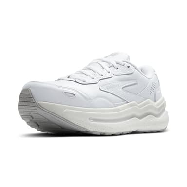 Brooks Women’s Ghost Max Suede/Leather Neutral Running & Walking Shoe - White/White - 8 Medium