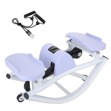 Melfluo Rock Stepper Side to Side – Lateral Stepper & Glute Trainer with Resistance Bands, Low Impact Side to Side Stepper for Home Exercise, Quiet Step Rocker Machine No Assembly 250LBS(Purple)