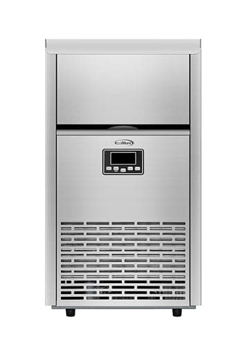 KoolMore 18 in. Commercial Ice Maker Machine, 100 lbs/24H Crescent Ice, 30 lbs Storage, Undercounter or Freestanding Ideal for Commercial or Residential Use, ETL Listed in Stainless-Steel