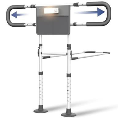 Agrish Bed Rails for Elderly Adults Safety with Motion Light & Storage Pouch - Bed Assist Rails for Seniors, Surgery Patients & Handicap, Fit King Queen Full Twin Bed