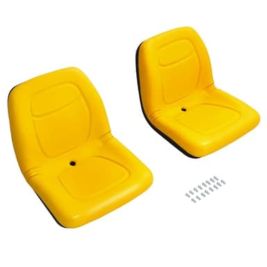 ALMULOO 2 PCS Seats Replacement for VG11696 Compatible with John Deere Gator Turf XUV 550 4X2 4X4 HPX 6X4 D TRAIL 850D Plastic(PU) Yellow Pair High Back Tractor Seats
