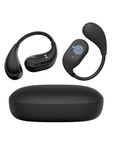Open Ear Headphones, Wireless Earbuds with Microphone, Bluetooth 5.3 Headphones with Lightweight Design, 36H Playtime, Clear Calls, Touch Control Earphones for Cycling, Running, Workout, Black