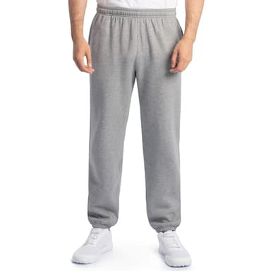 Fruit of the Loom Men's Eversoft Fleece Sweatpants & Joggers, Sweatpants-Grey Heather, 4X-Large